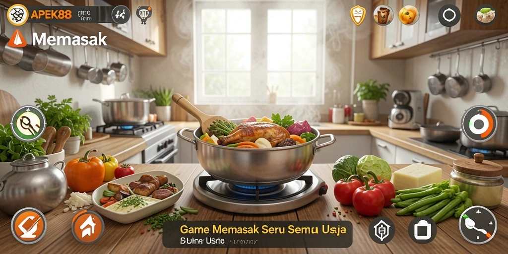 Antarmuka pengguna APEK88 menampilkan pengalaman memasak yang imersif.