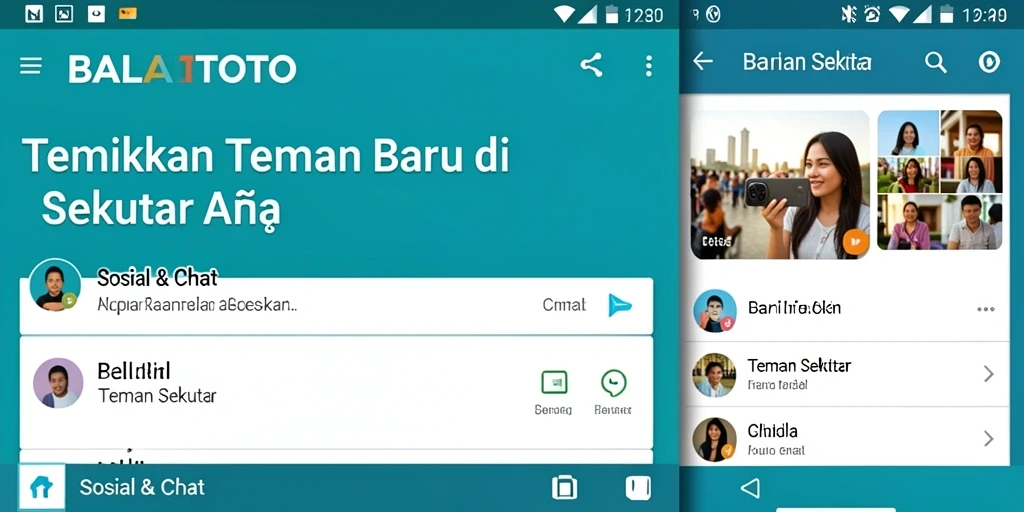 Antarmuka BALAITOTO yang menampilkan fitur Teman Sekitar yang inovatif.