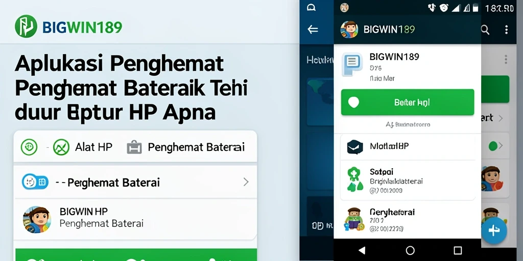 Tampilan antarmuka penghemat baterai BIGWIN189 yang intuitif dan informatif.