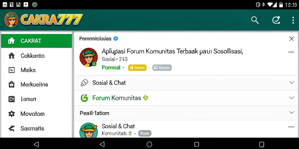 Screenshot antarmuka CAKRA777 yang menampilkan forum aktif.