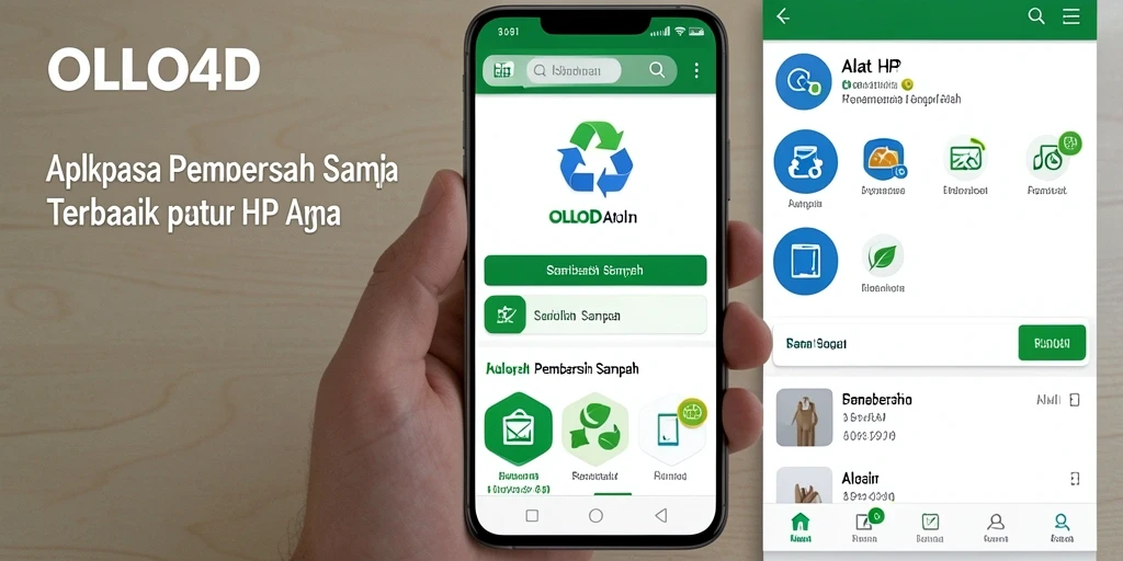 Antarmuka OLLO4D menampilkan pemindaian file sampah yang efisien.