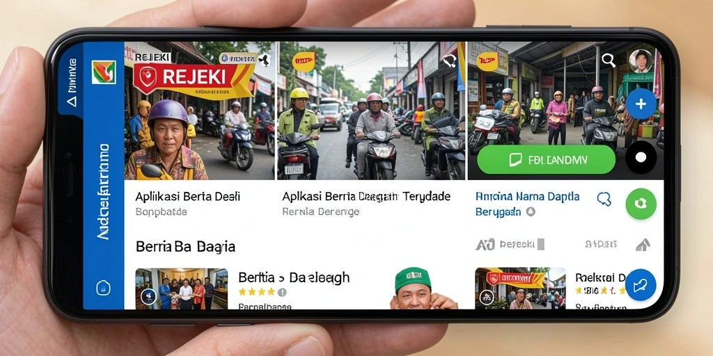 Tampilan antarmuka aplikasi REJEKI yang informatif dan ramah pengguna.